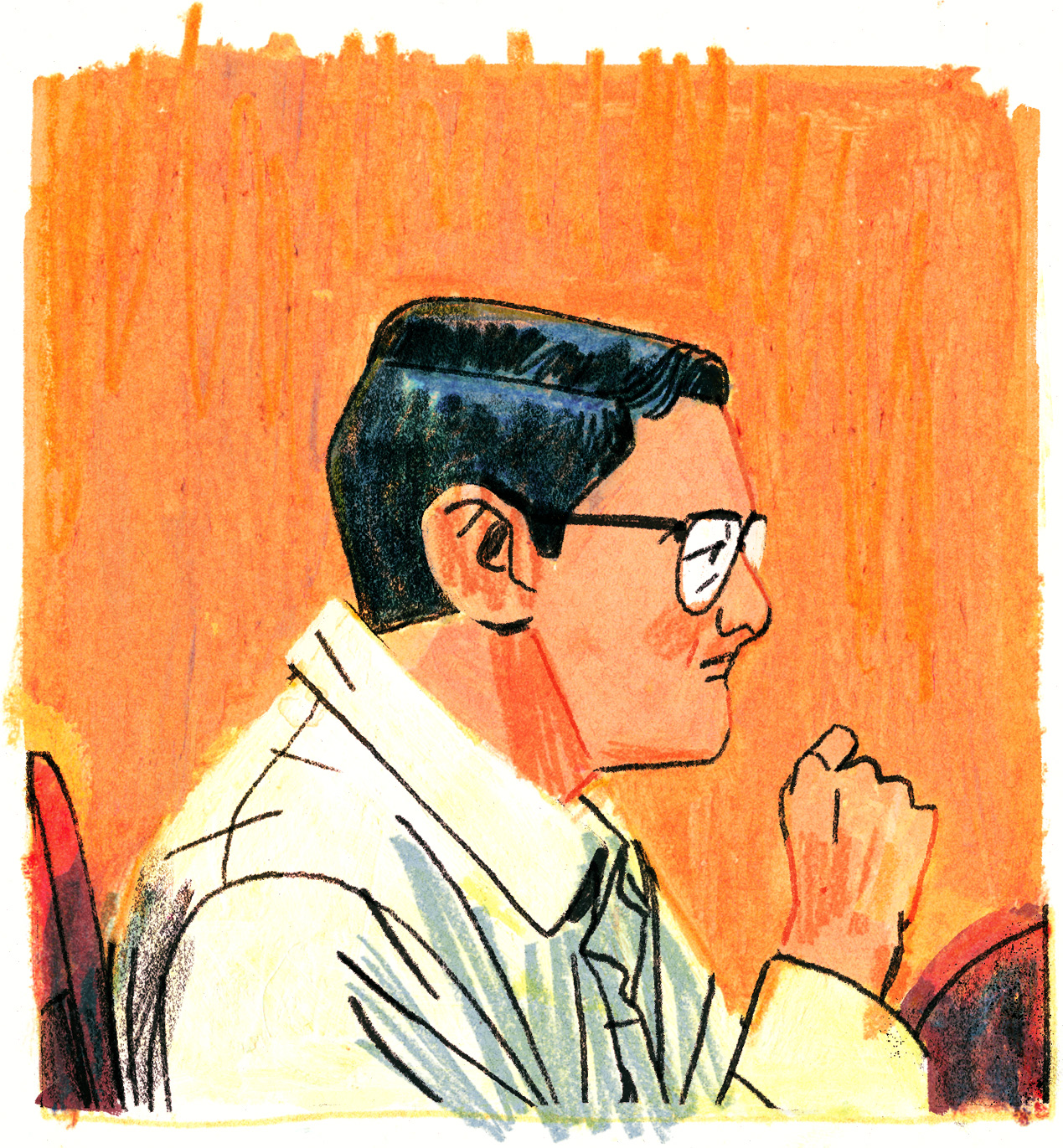 Joseph-Armand Bombardier est songeur, seul à son bureau.