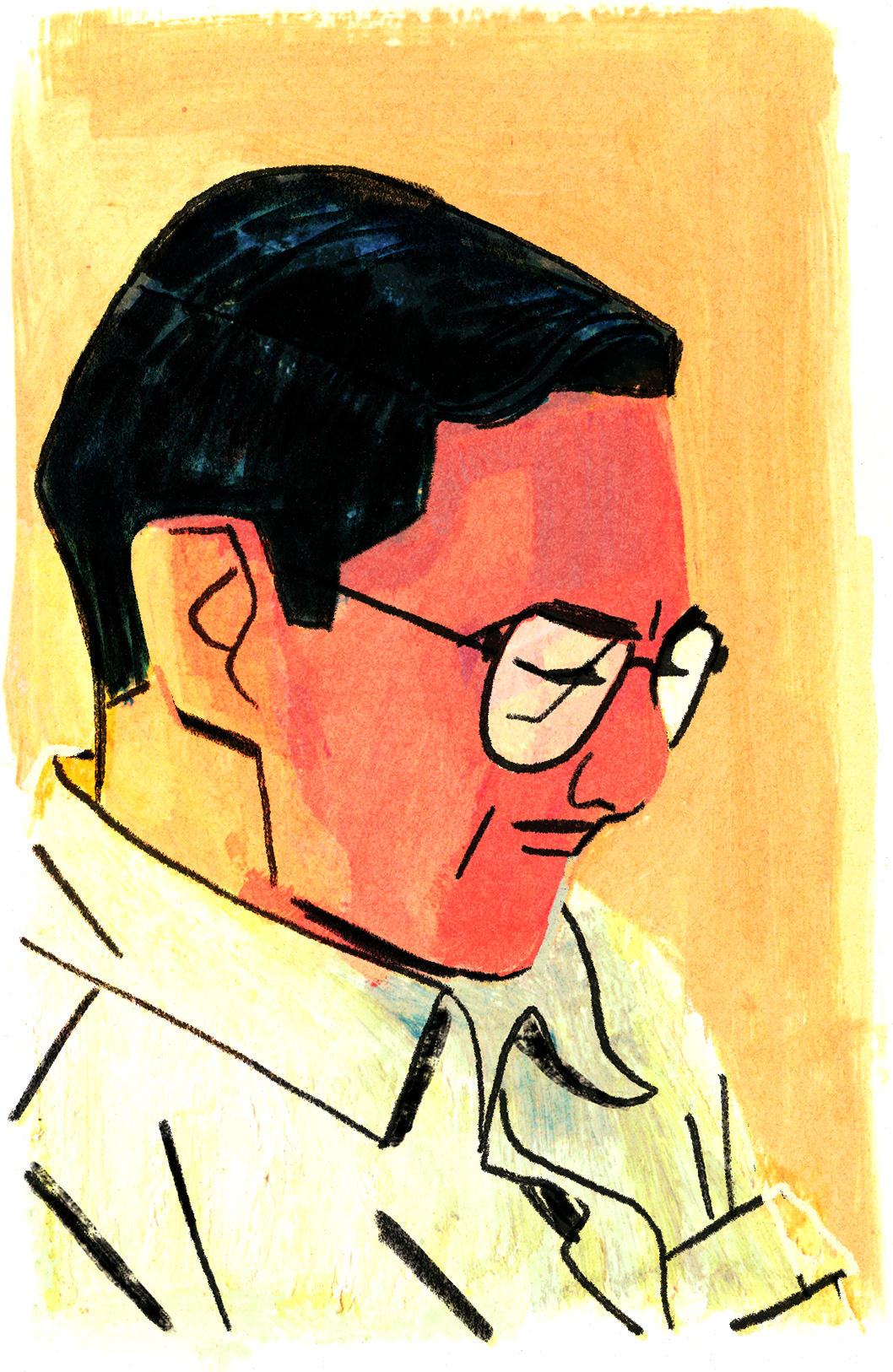 Petit zoom sur Joseph-Armand, l'air concentré, yeux mi-clos. On comprend qu'il se parle à lui-même.