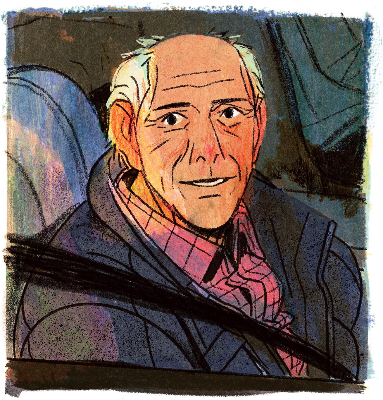 Le grand-père regarde toujours par la fenêtre, la nostalgie l'envahit davantage dans le regard.